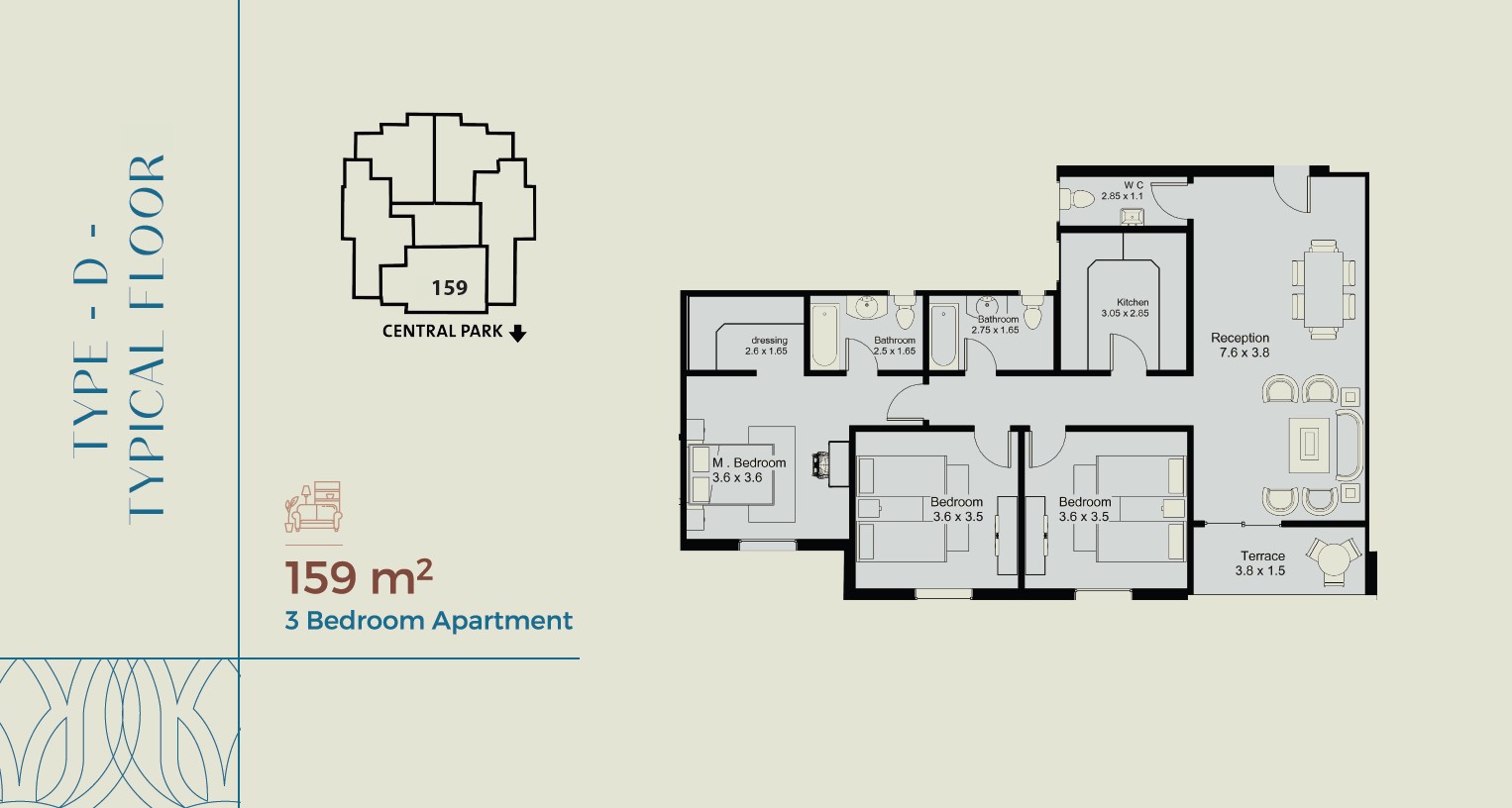 Floor plan for apartment at Nile Boulevard