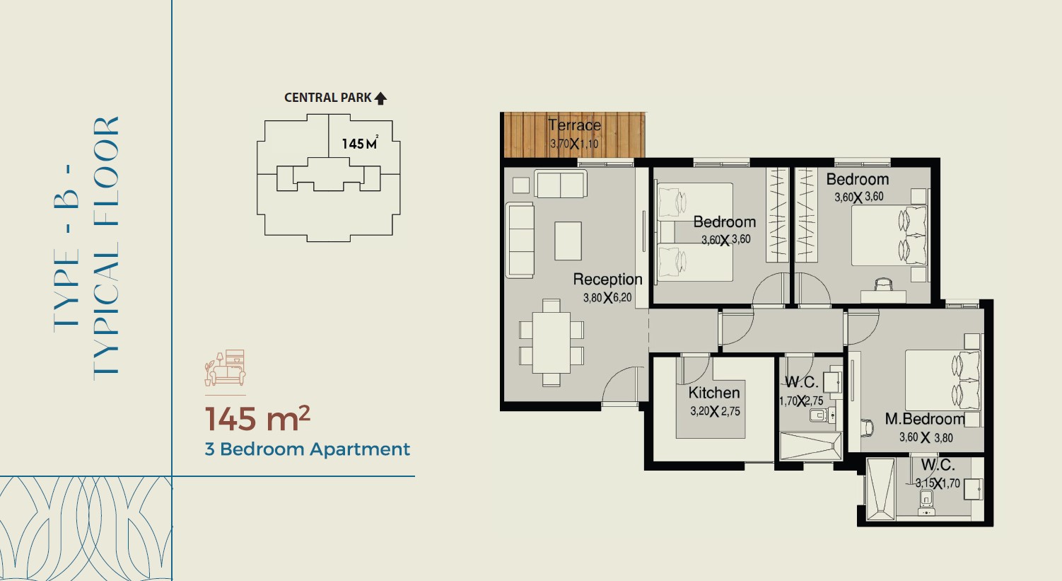 Floor plan for apartment at Nile Boulevard