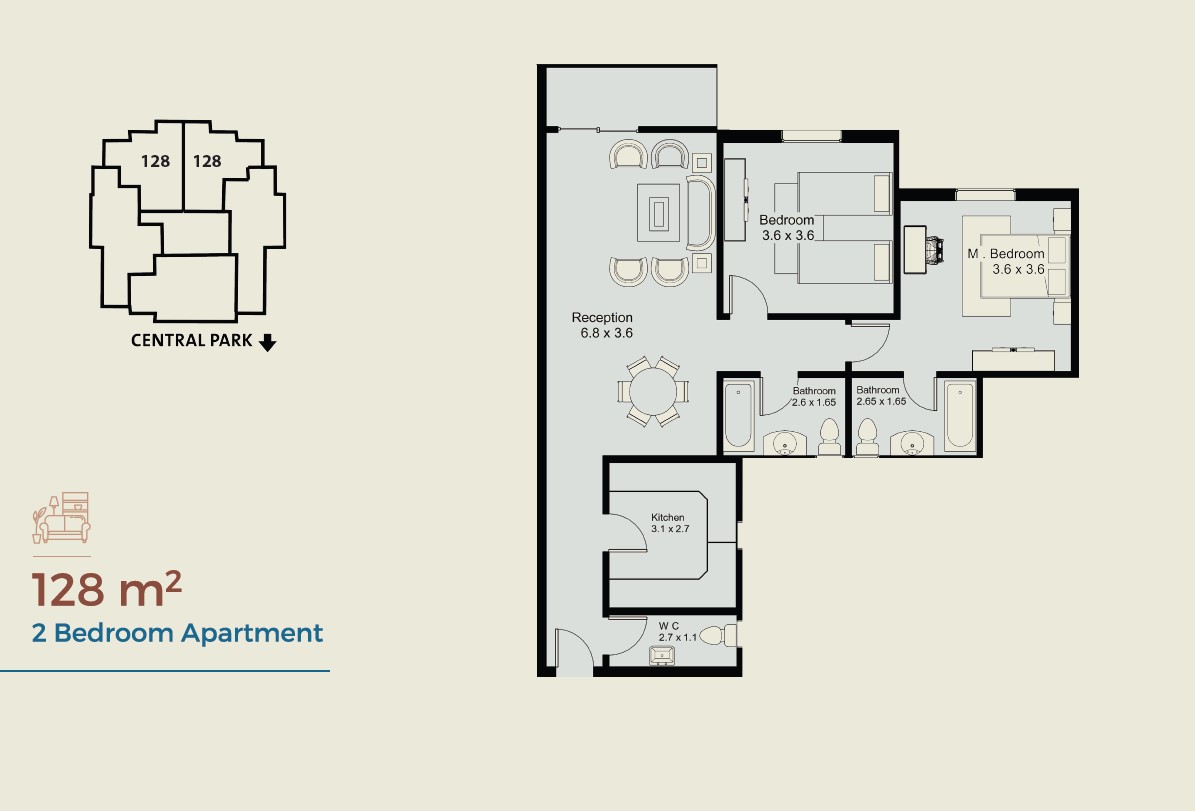 Floor plan for apartment at Nile Boulevard