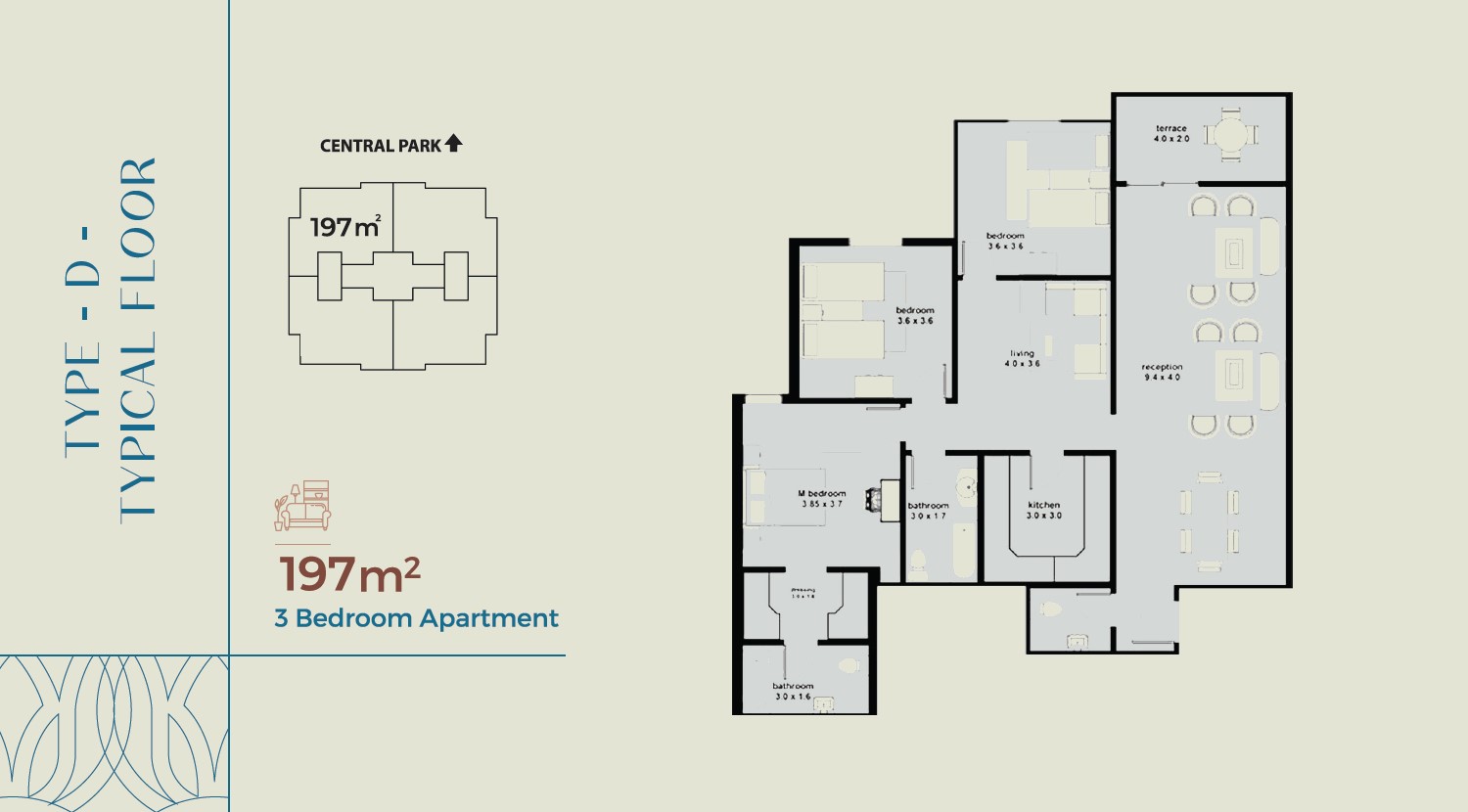 Floor plan for apartment at Nile Boulevard