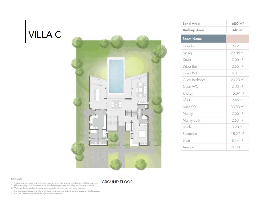 Floor plan for villa at Badya