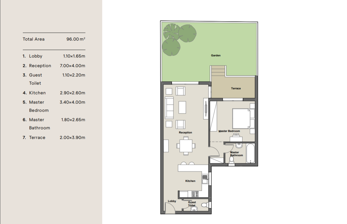 Floor plan for apartment at Axis X Iwan