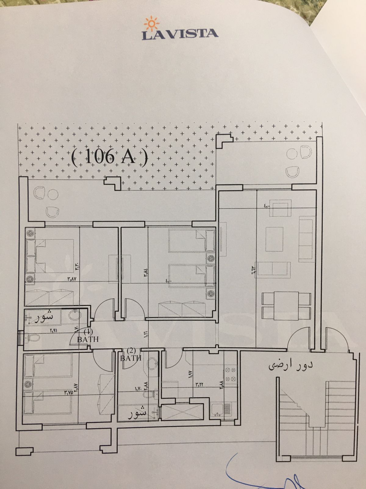 Floor plan for chalet at La Vista Ray