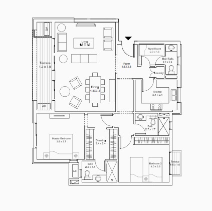 Floor plan for apartment at DISTRICT 5