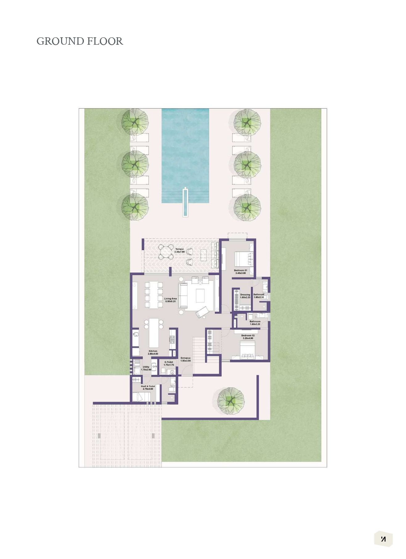 Floor plan for villa at North Bay - El Gouna