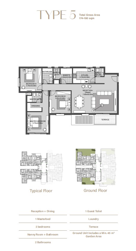 Floor plan for apartment at Oak Residence