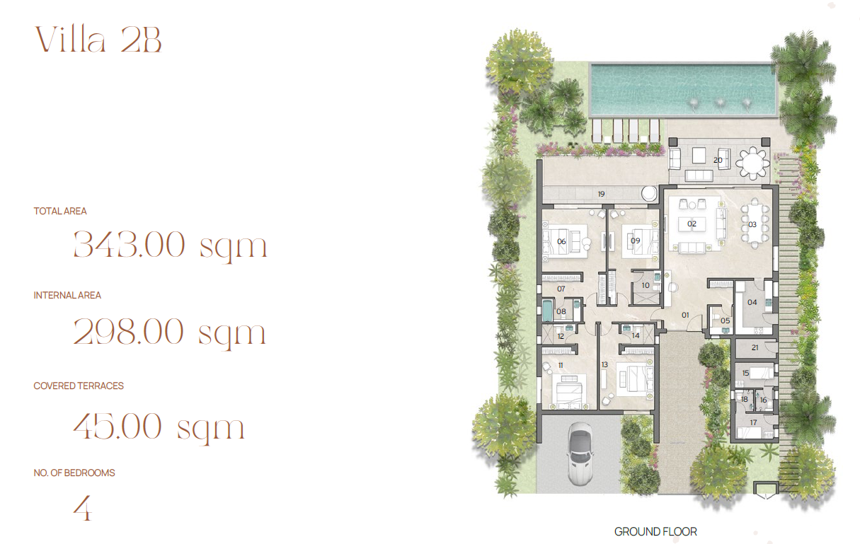 Floor plan for villa at Silversands