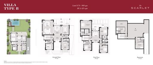 Floor plan for villa at The Scarlet  SwanLake Residences