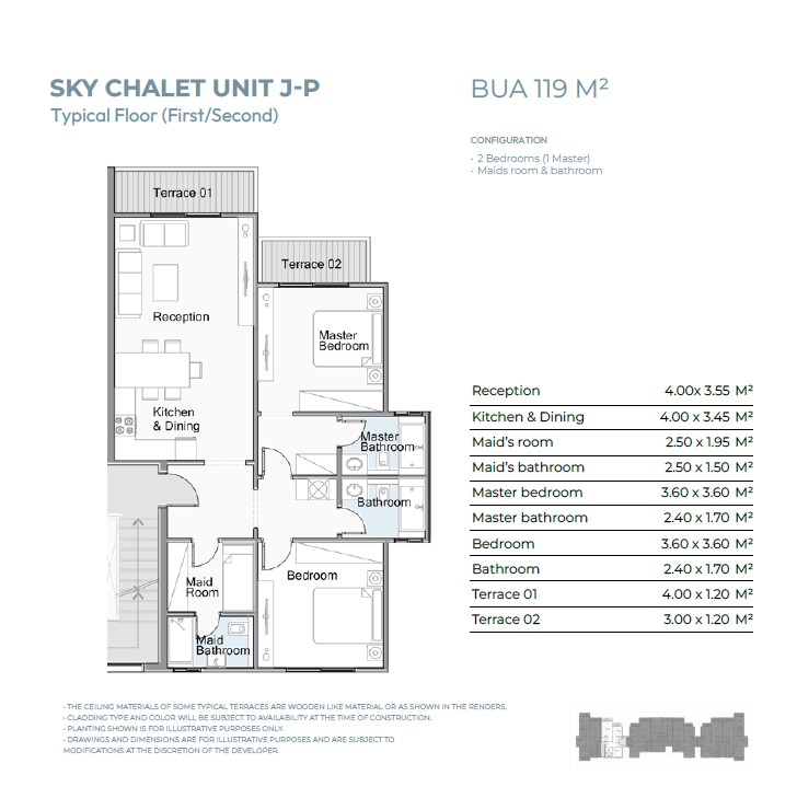 Floor plan for chalet at Telal - Shores