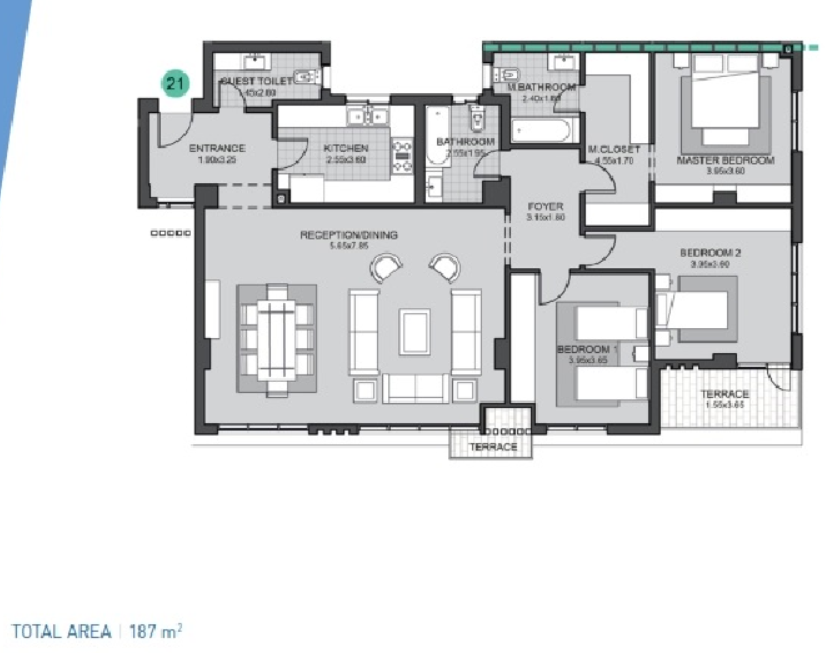 Floor plan for apartment at Sky Condos Phase 3, Villette