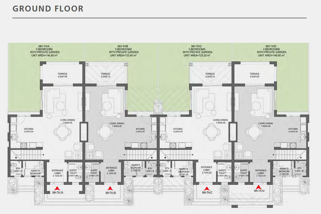 Floor plan for townhouse at Makadi Heights