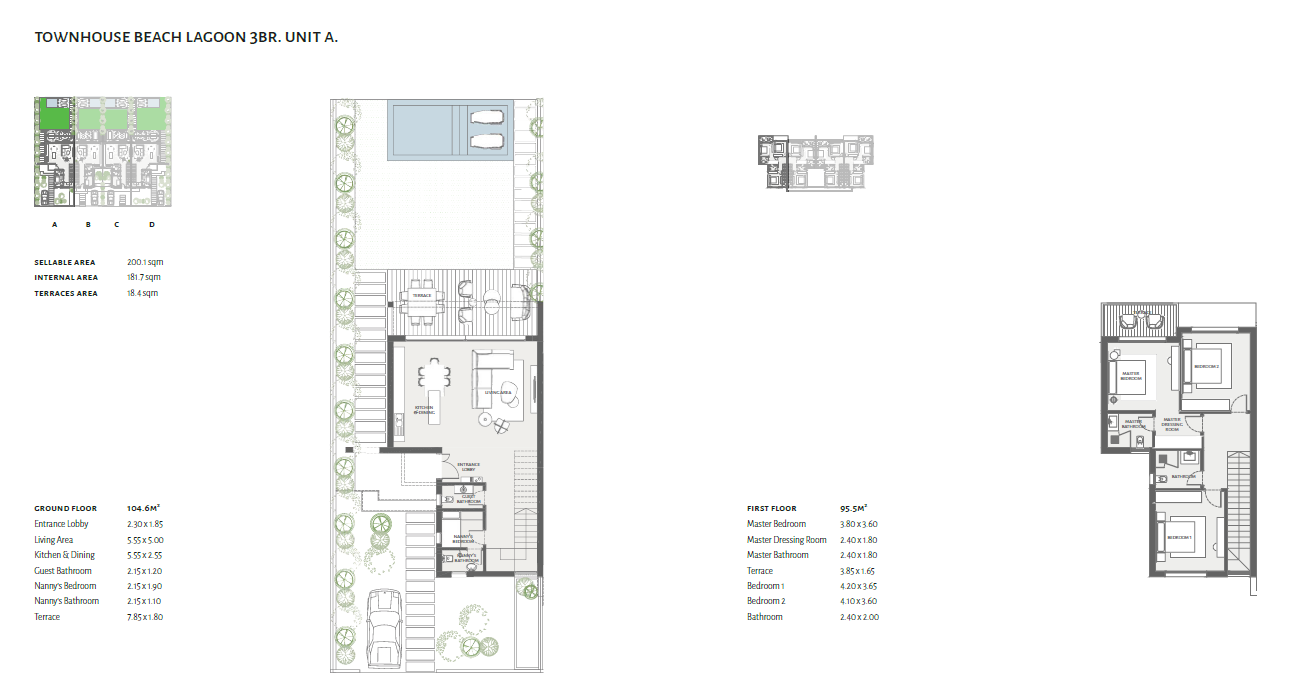Floor plan for townhouse at The Med