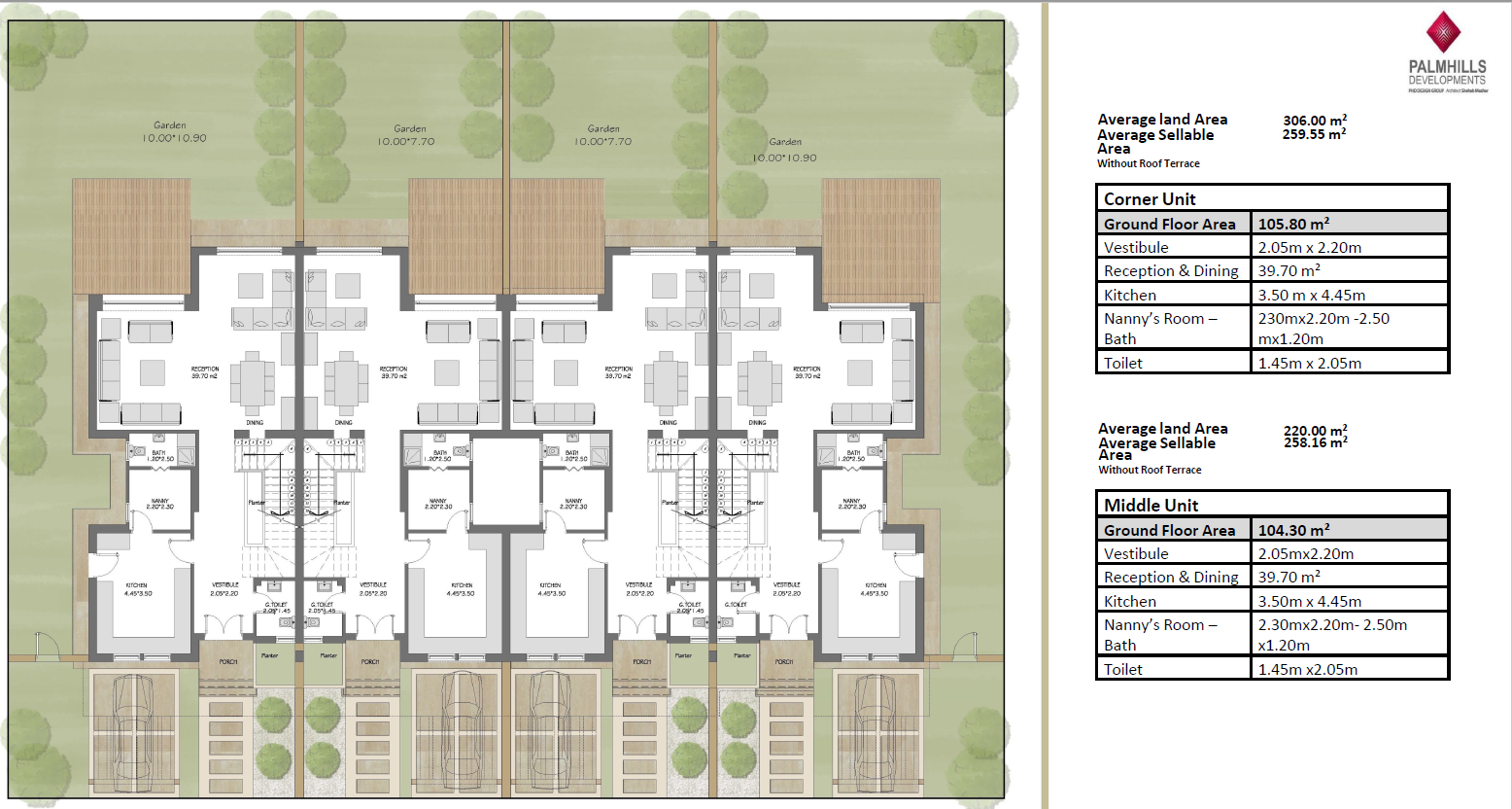 Floor plan for townhouse at Woodville