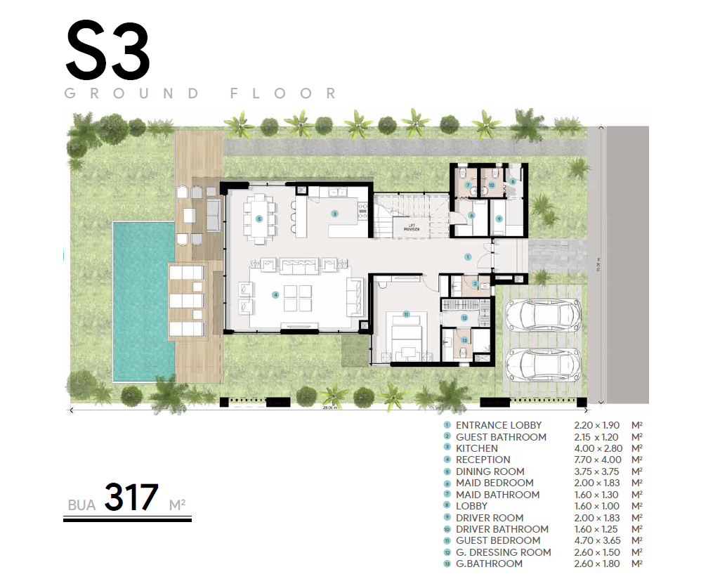 Floor plan for villa at Azha North Coast