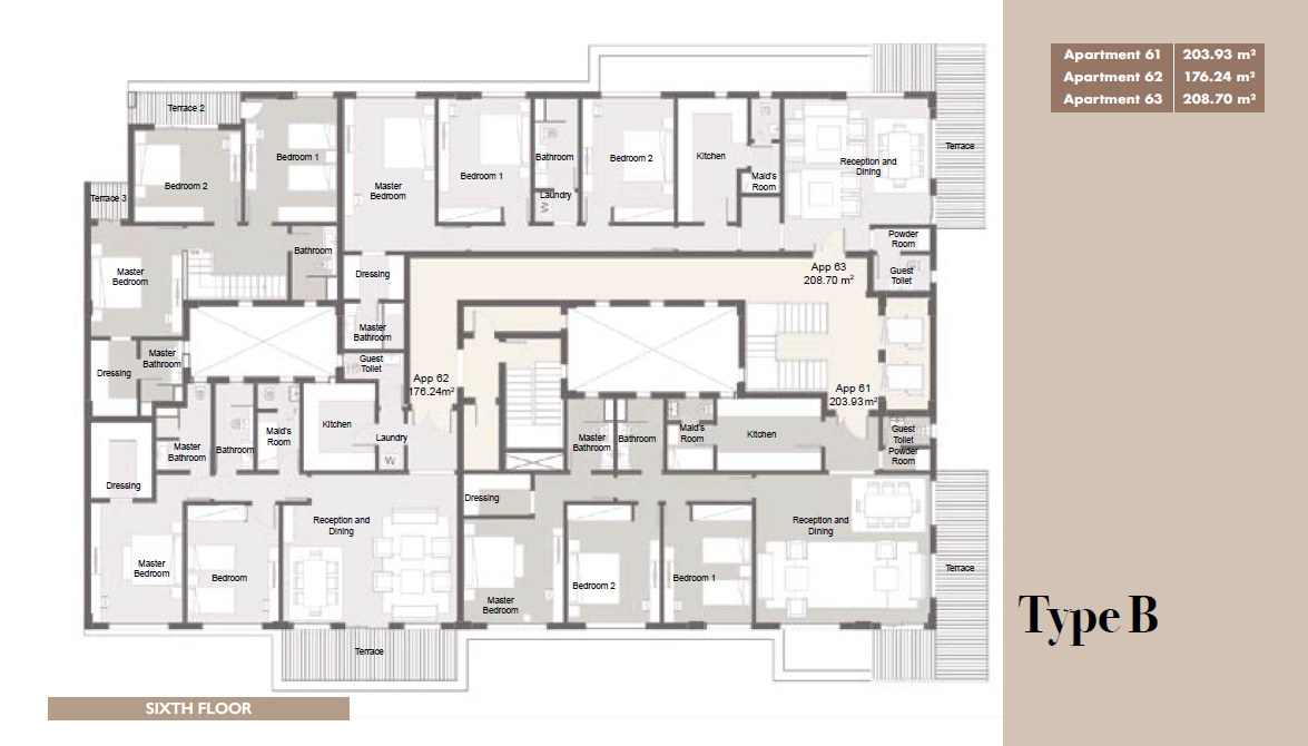 Floor plan for apartment at Palm Hills Alexandria