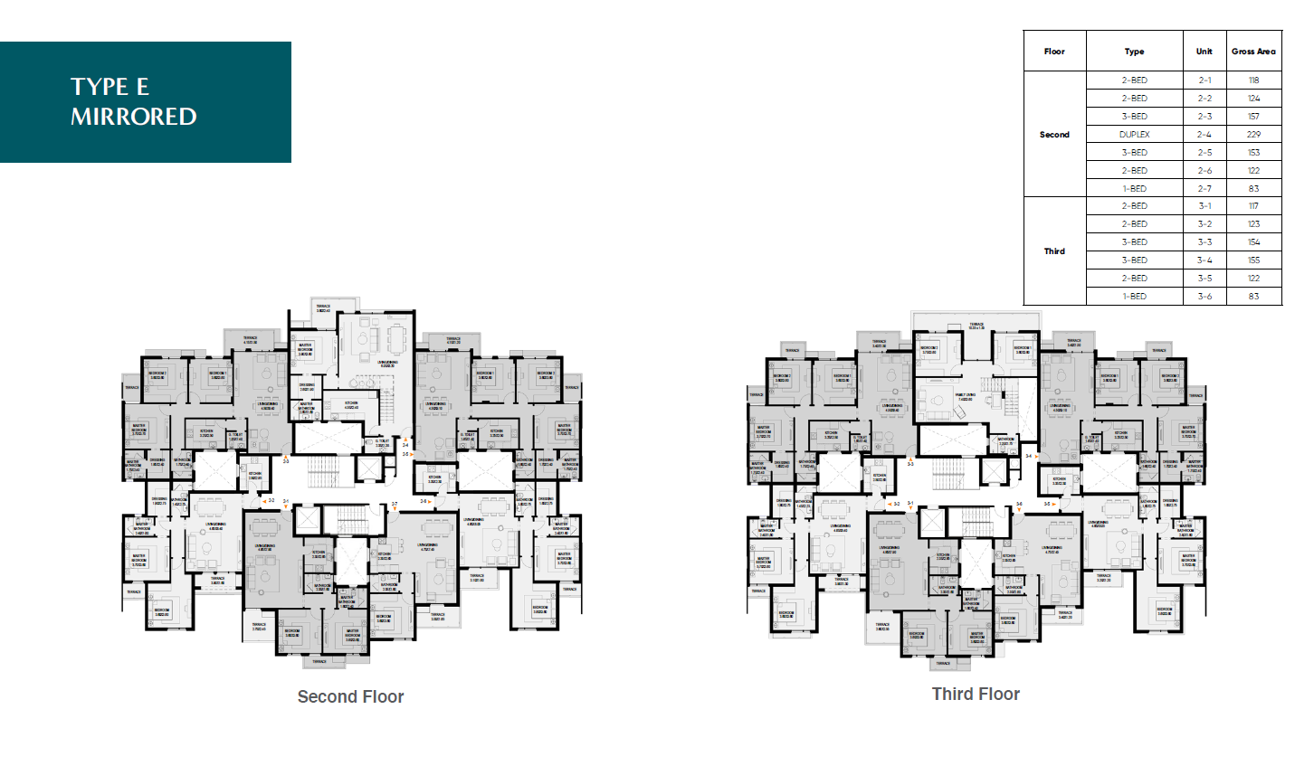 Floor plan for duplex at O West Orascom