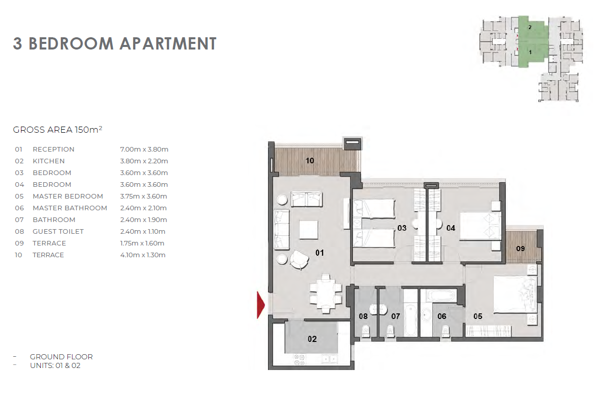Floor plan for apartment at Il Bosco New Capital