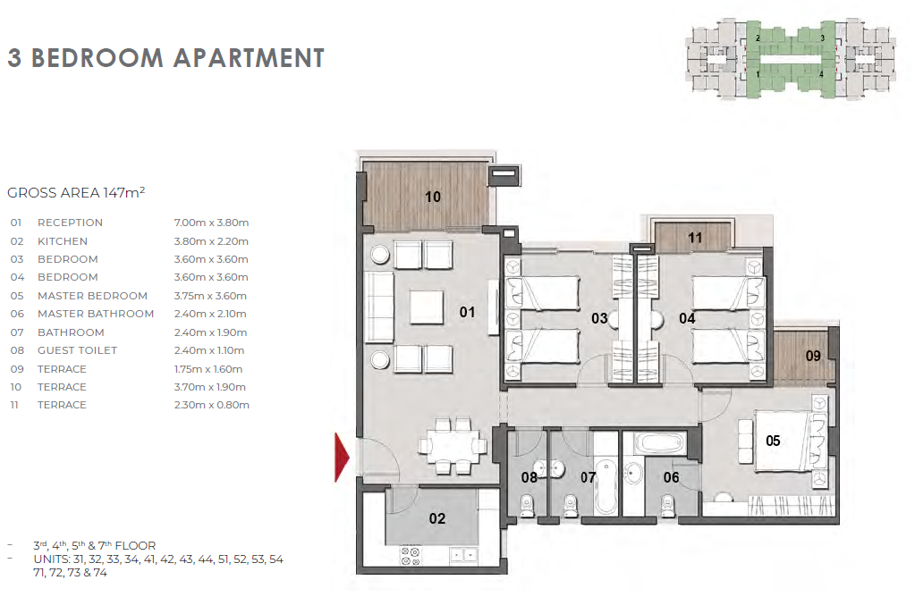 Floor plan for apartment at Il Bosco New Capital