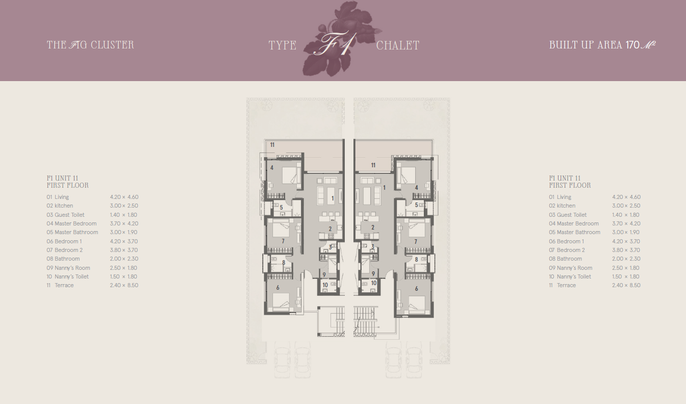 Floor plan for chalet at Marsa Baghush