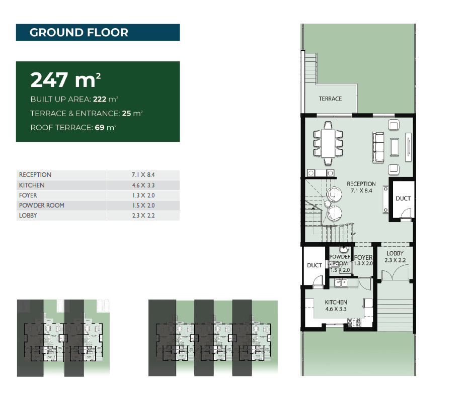 Floor plan for townhouse at Bleu Vert