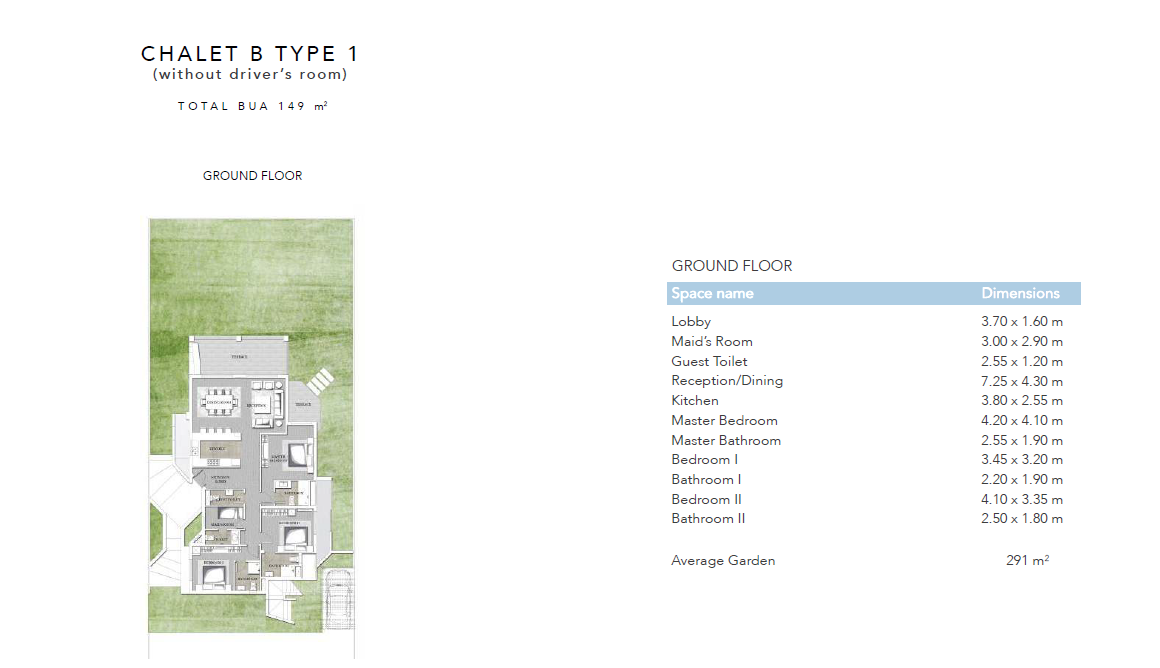 Floor plan for chalet at Jefaira