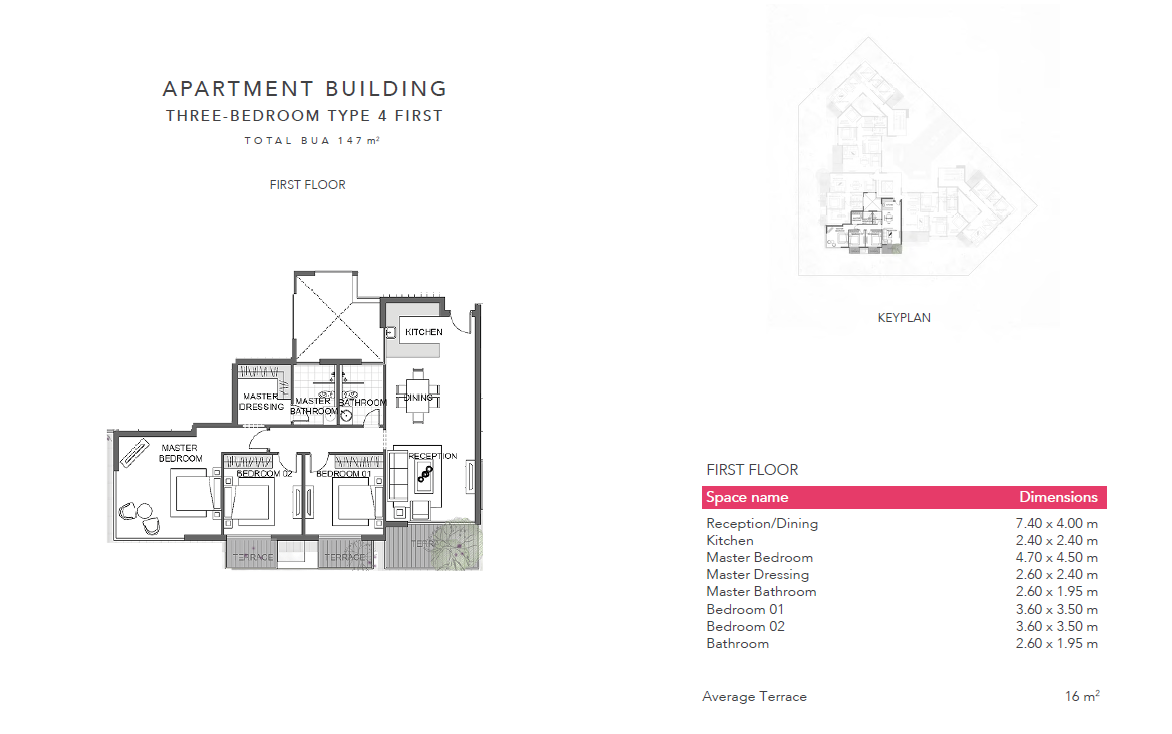 Floor plan for apartment at Jefaira