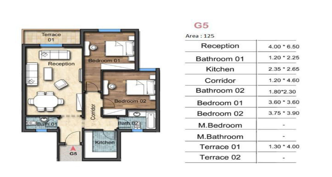 Floor plan for apartment at OIA Compound