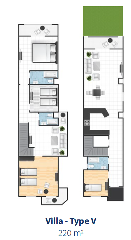 Floor plan for chalet at Majesty Bay El Galala Lasirena