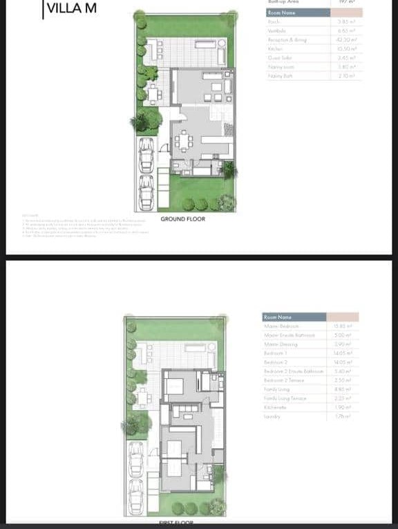 Floor plan for villa at Badya