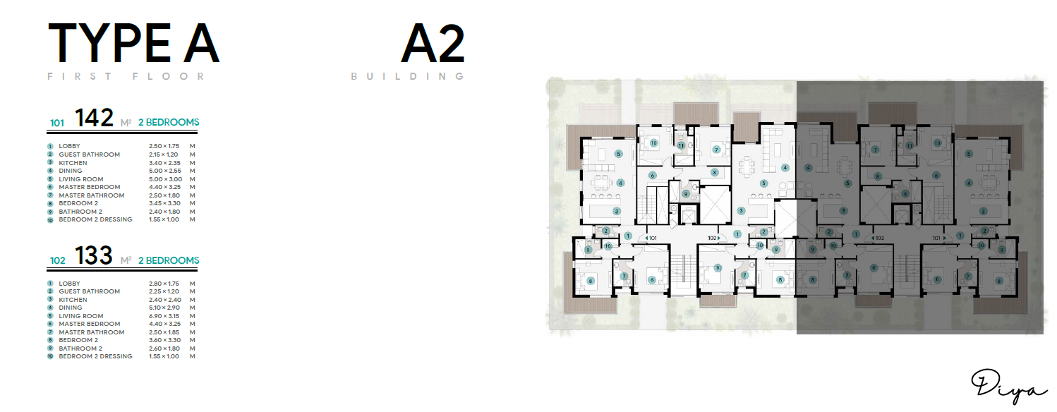Floor plan for chalet at Azha North Coast