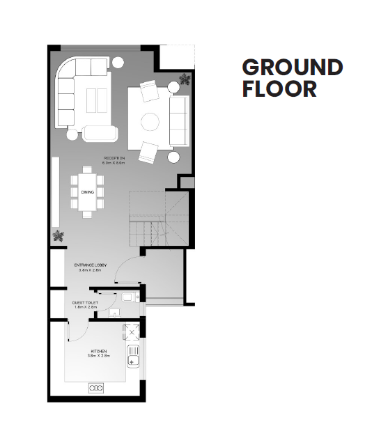 Floor plan for townhouse at Creektown