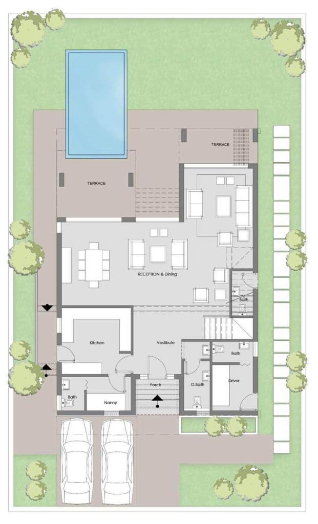 Floor plan for villa at Badya