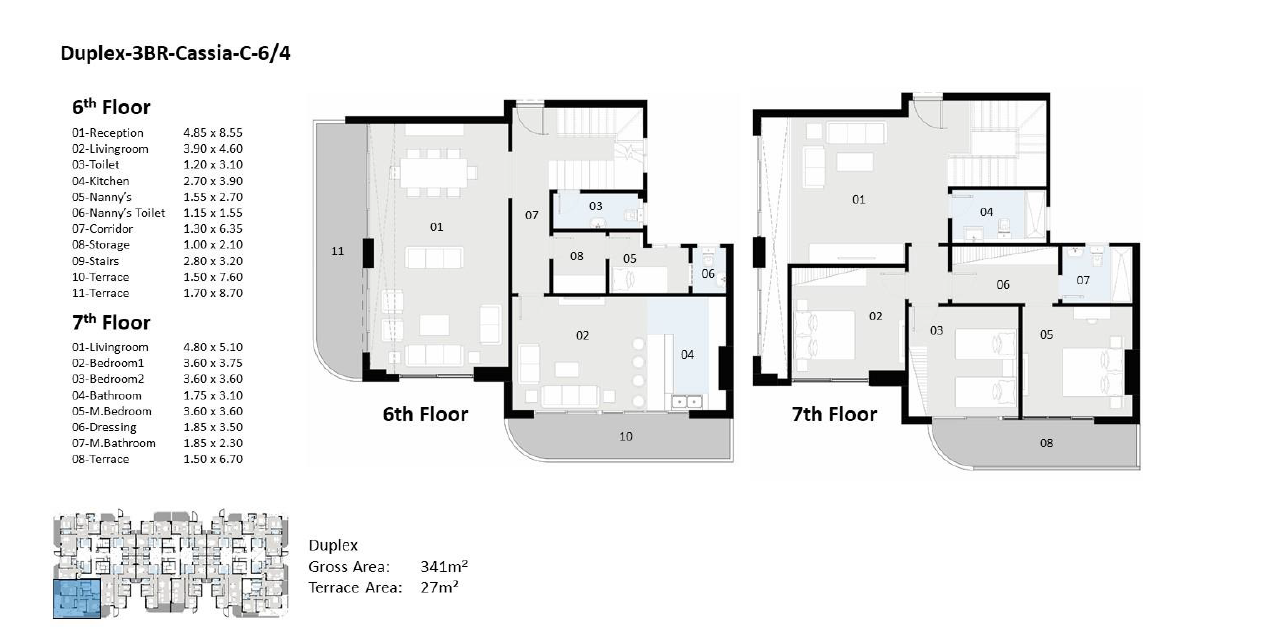 Floor plan for duplex at The Curve