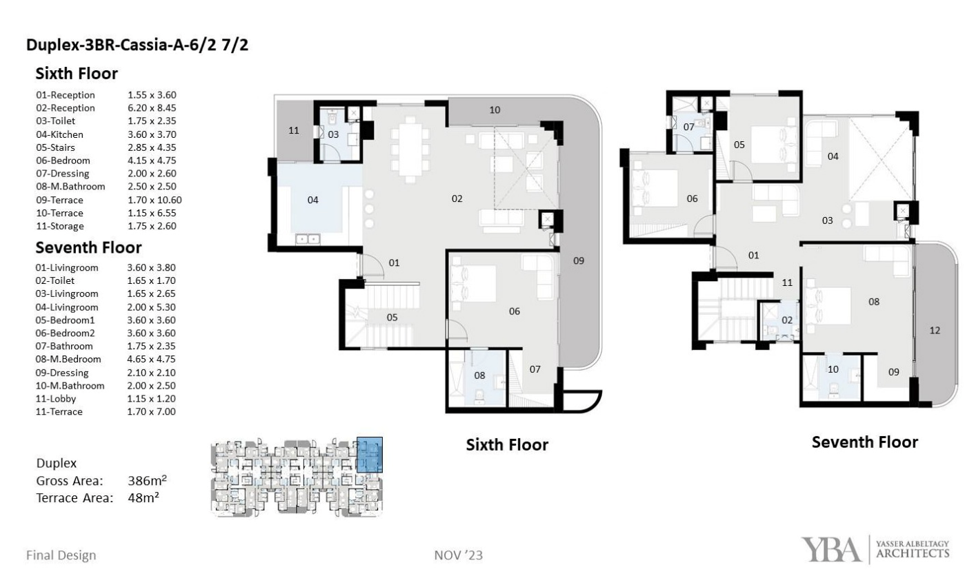 Floor plan for duplex at The Curve