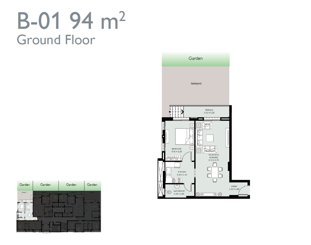 Floor plan for apartment at Bleu Vert