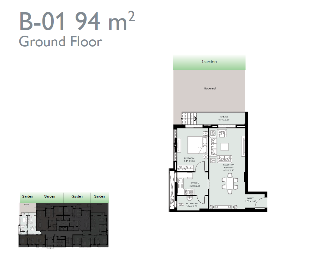 Floor plan for apartment at Bleu Vert