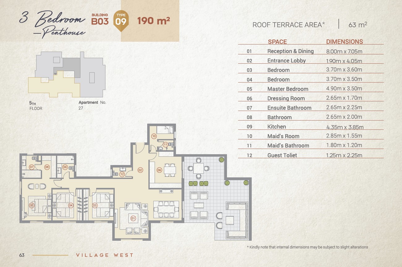 Floor plan for apartment at Village West