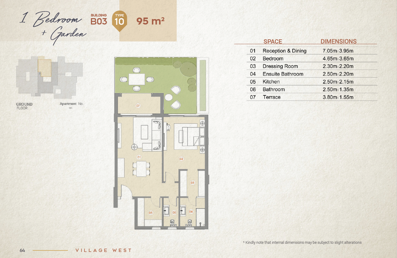 Floor plan for apartment at Village West