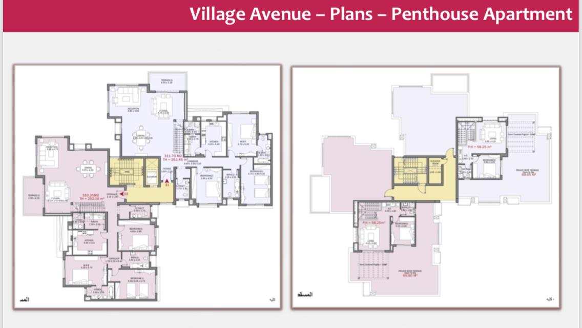Floor plan for penthouse at Village Avenue