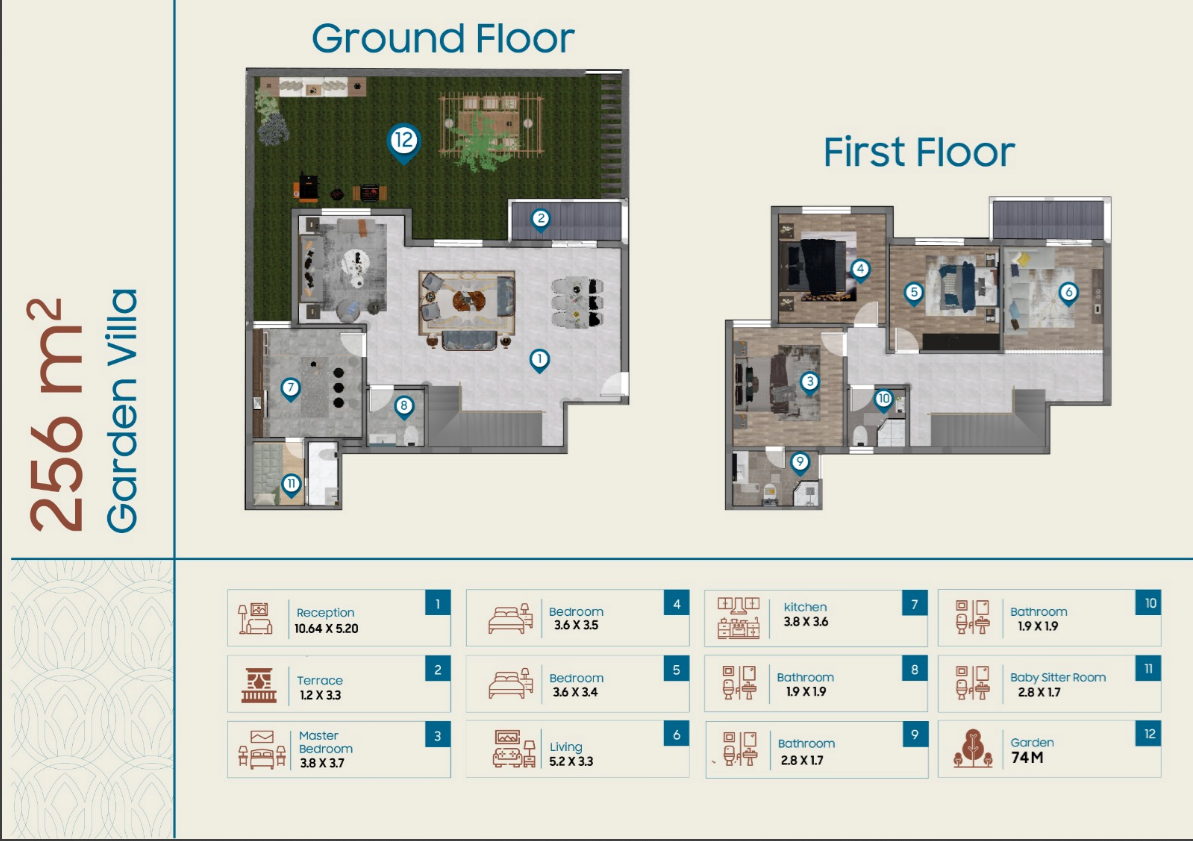 Floor plan for duplex at Nile Boulevard