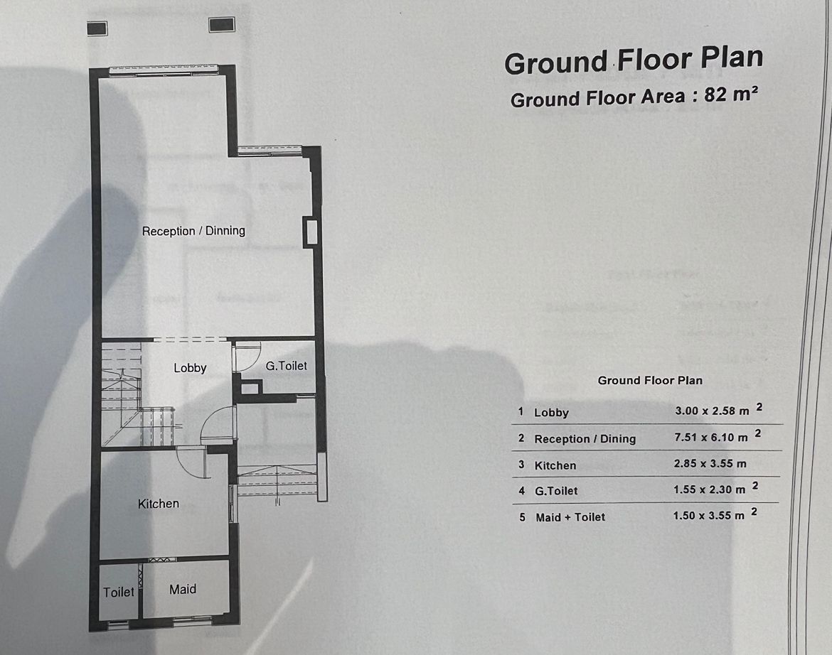Floor plan for townhouse at Telal East