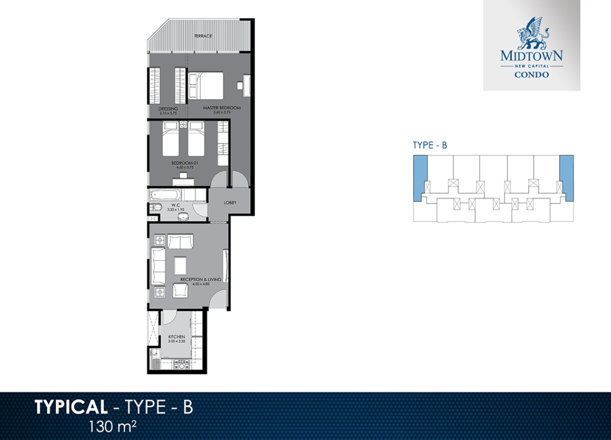 Floor plan for apartment at Midtown condo