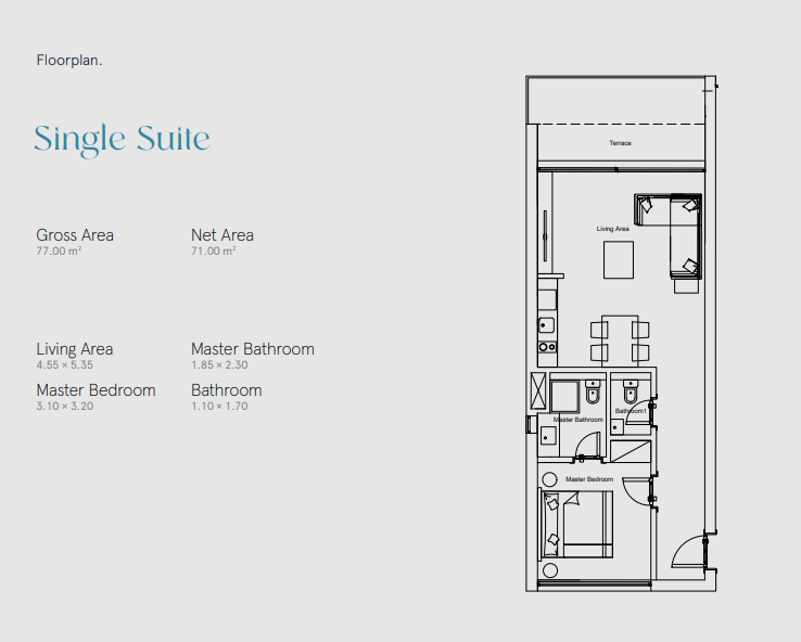 Floor plan for apartment at ARC- Soma Bay