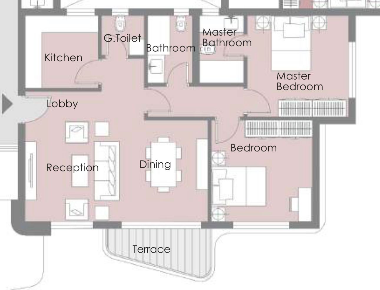 Floor plan for apartment at Palm Hills New Cairo