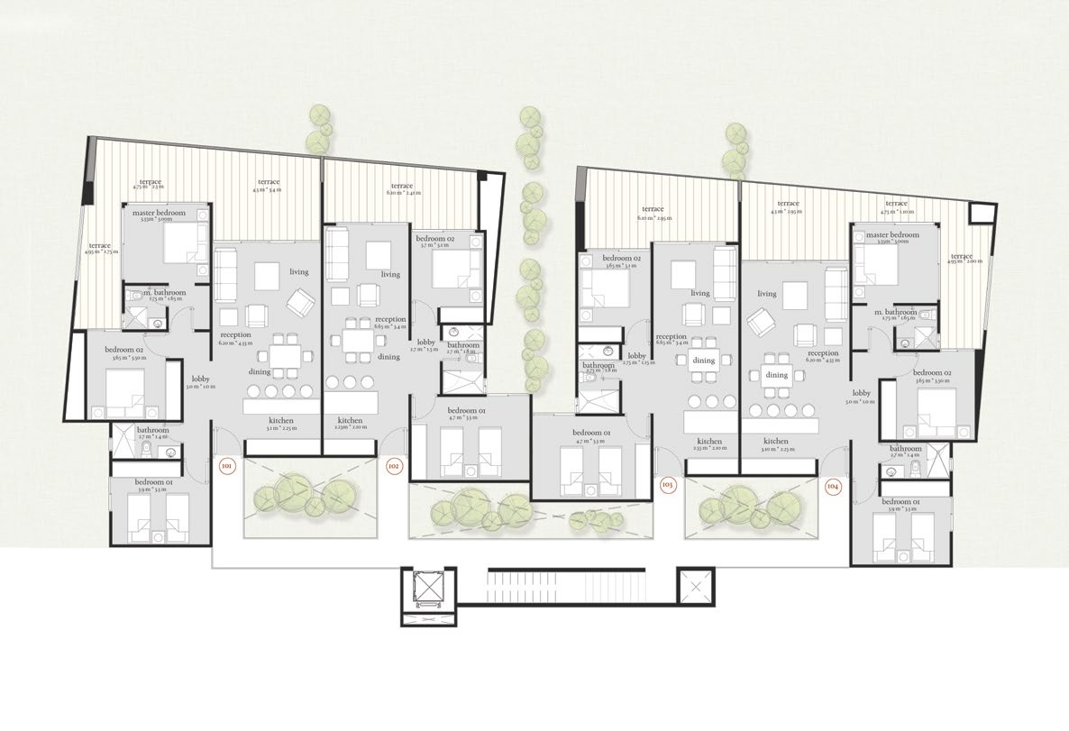Floor plan for chalet at Carnelia