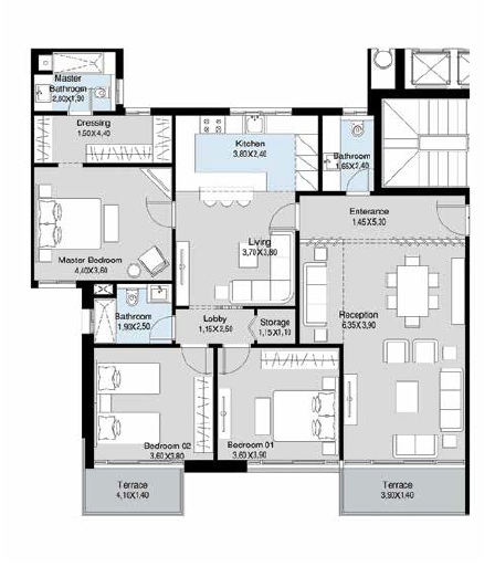 Floor plan for apartment at Scenario