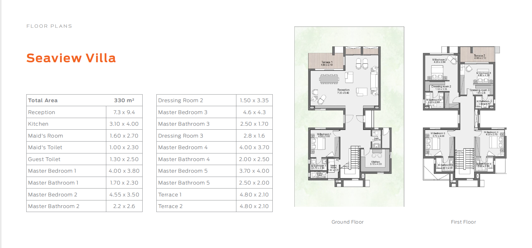 Floor plan for villa at D-Bay