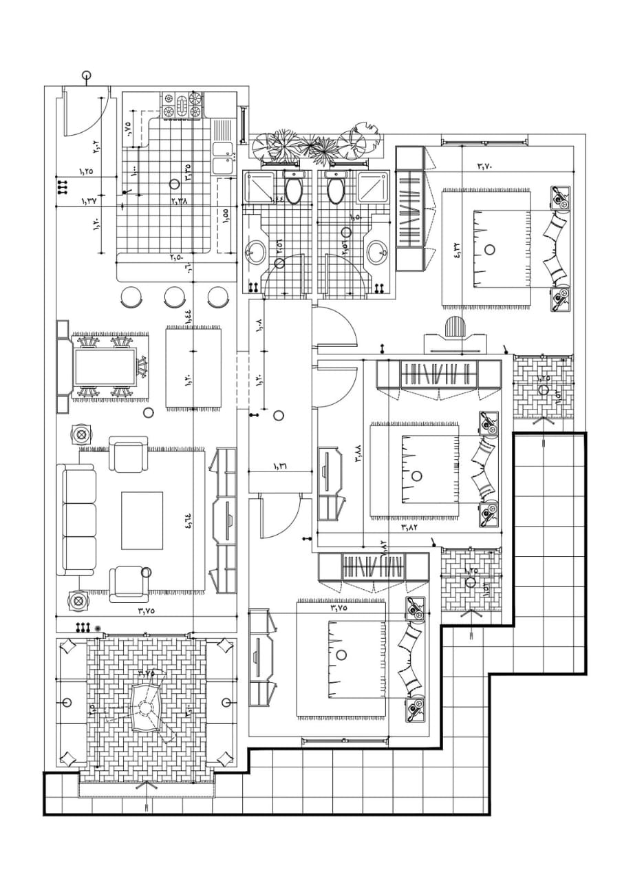 Floor plan for chalet at Stella Di Mary Ein Sokhna