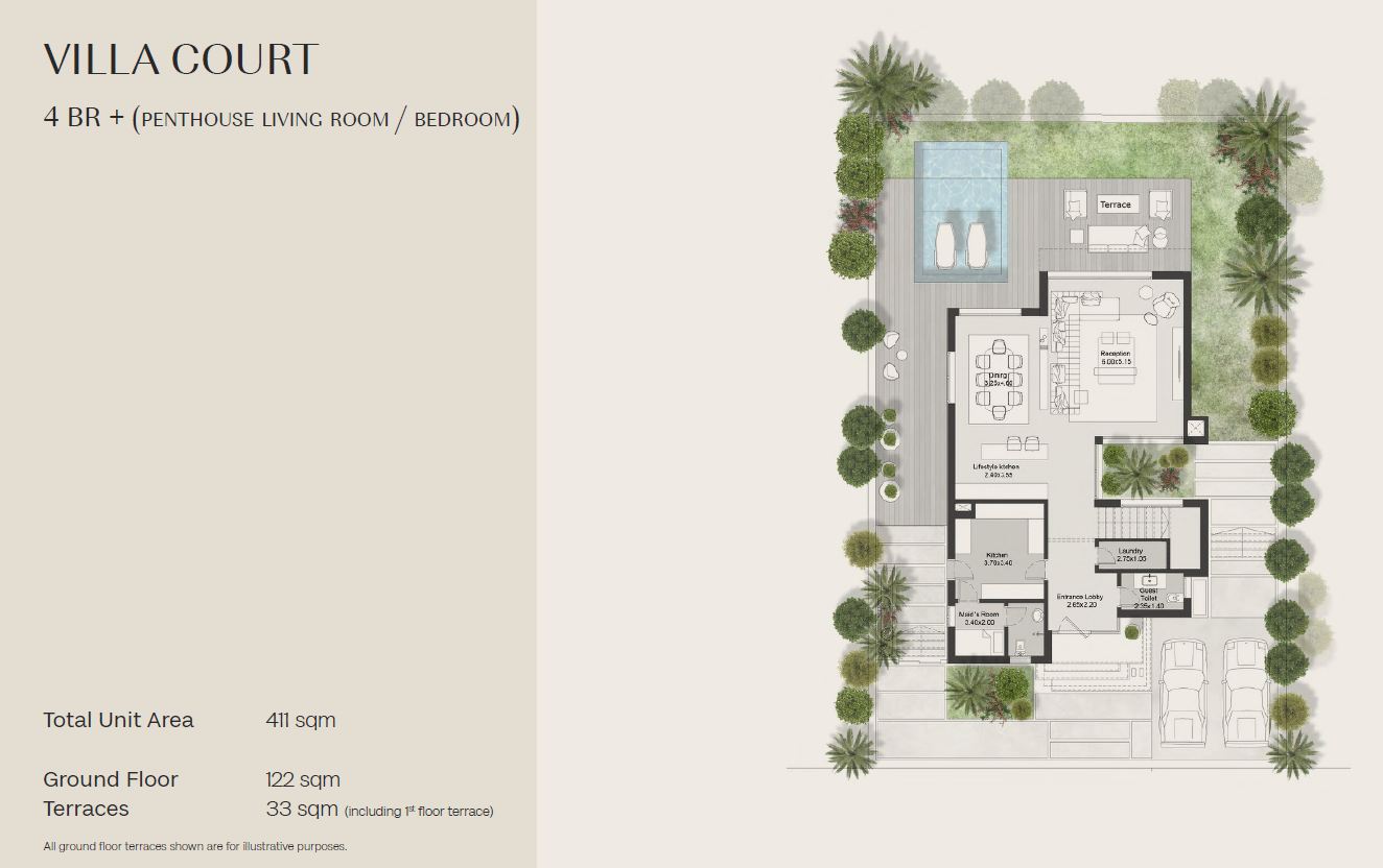 Floor plan for villa at Hills of One
