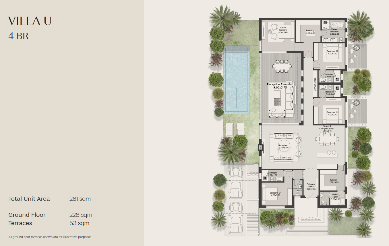 Floor plan for villa at Hills of One